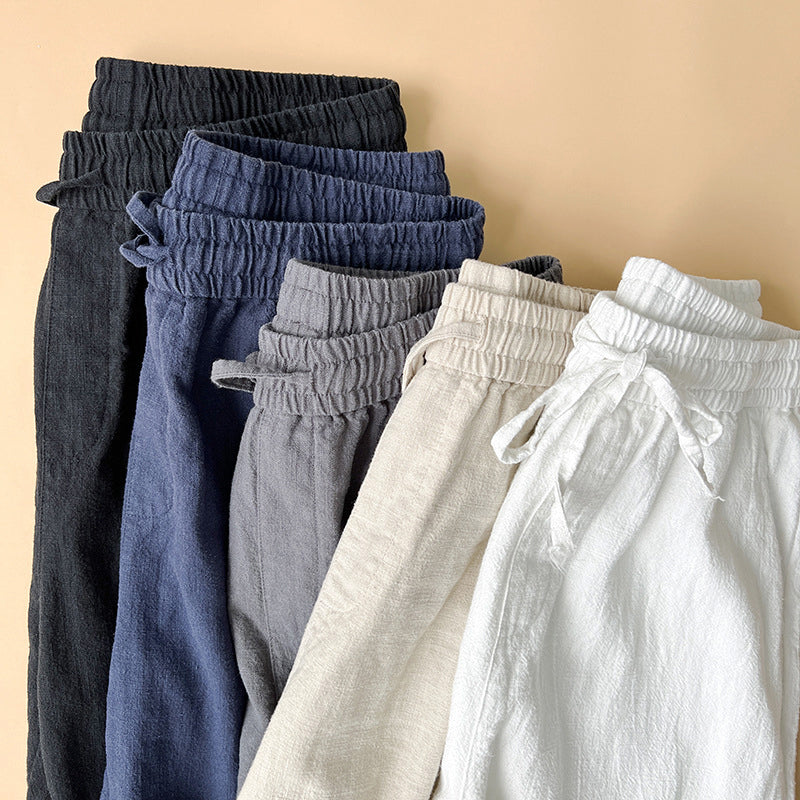 Relaxed drawstring waist summer trousers for men | Lorenzo Vitali -8