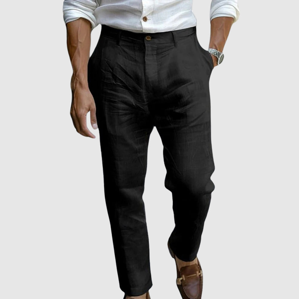 Straight-cut ankle-length summer trousers for men | Lorenzo Vitali -2