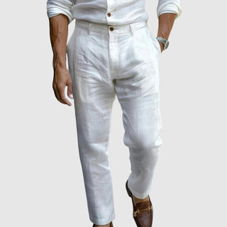Straight-cut ankle-length summer trousers for men | Lorenzo Vitali -4