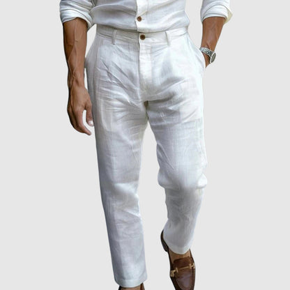 Straight-cut ankle-length summer trousers for men | Lorenzo Vitali -4