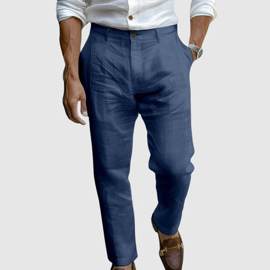 Straight-cut ankle-length summer trousers for men | Lorenzo Vitali -1