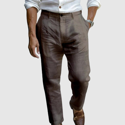 Straight-cut ankle-length summer trousers for men | Lorenzo Vitali -5