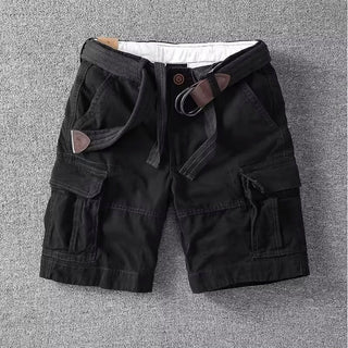 Relaxed cargo shorts with belt and drawstring for men | Palermo Vitali -5