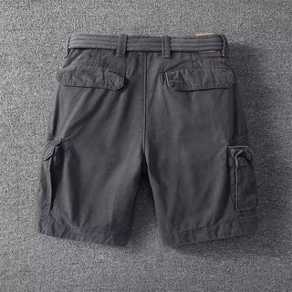 Relaxed cargo shorts with belt and drawstring for men | Palermo Vitali -8