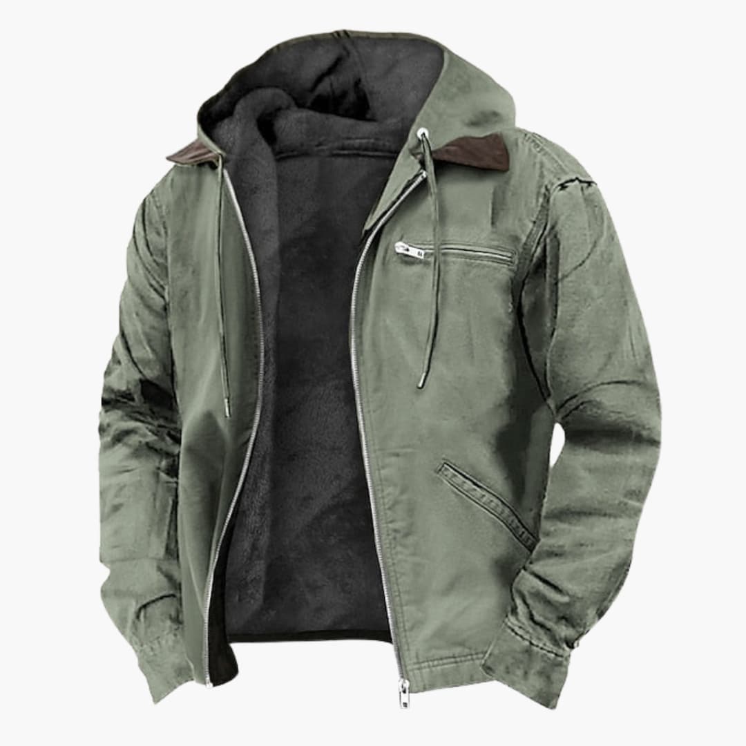 Outdoor hooded zip-pocket casual jacket for men | Norvik -3