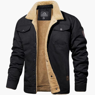 Sherpa-lined button-front casual jacket for men | Branton -5
