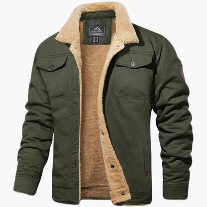 Sherpa-lined button-front casual jacket for men | Branton -11