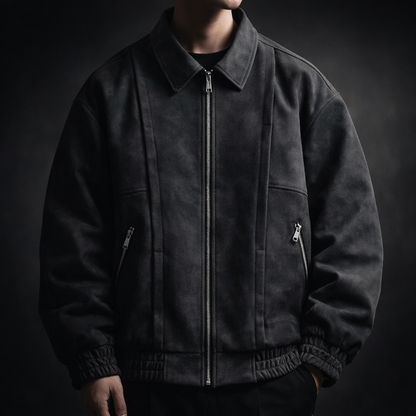 Ravello | Men's Suede Style Oversized Bomber Jacket