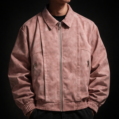 Ravello | Men's Suede Style Oversized Bomber Jacket