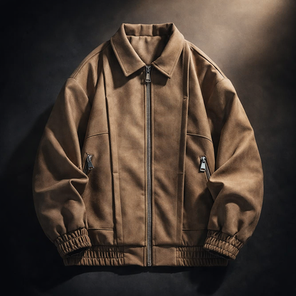 Ravello | Men's Suede Style Oversized Bomber Jacket