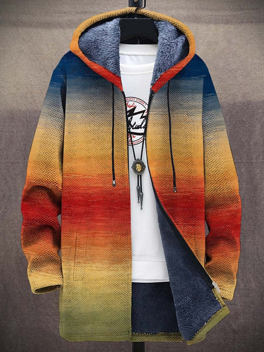 Artistic patterned long cardigan with relaxed fit Men | Noora Belle
