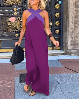 Elegant crossed-cut everyday dress for women | Delphine -4