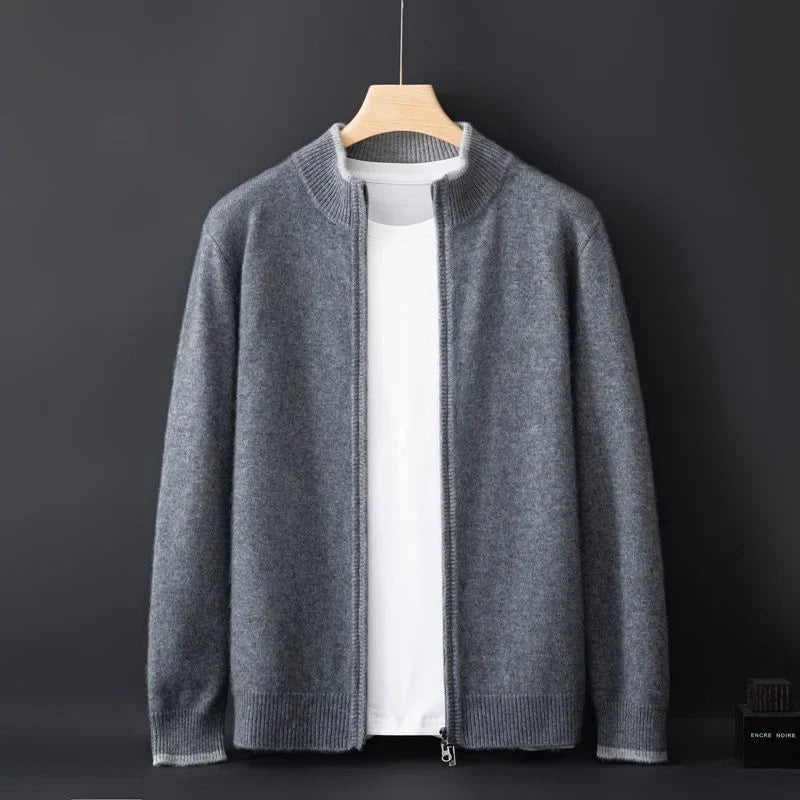 Pure cashmere zip everyday jacket for men | Riku -5