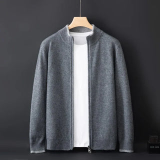 Pure cashmere zip everyday jacket for men | Riku -5