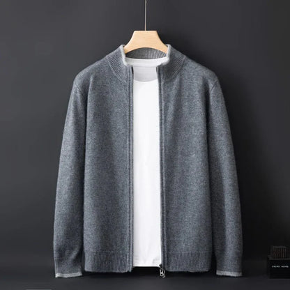 Pure cashmere zip everyday jacket for men | Riku -5