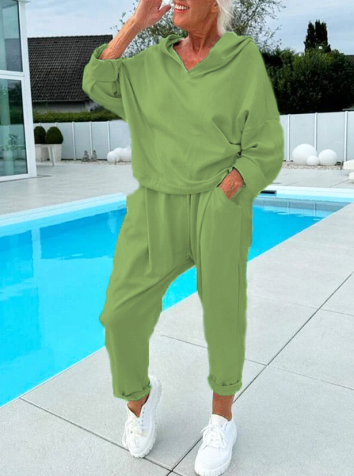 Cosy hooded sweatshirt everyday loungewear set for women | Hazel -8