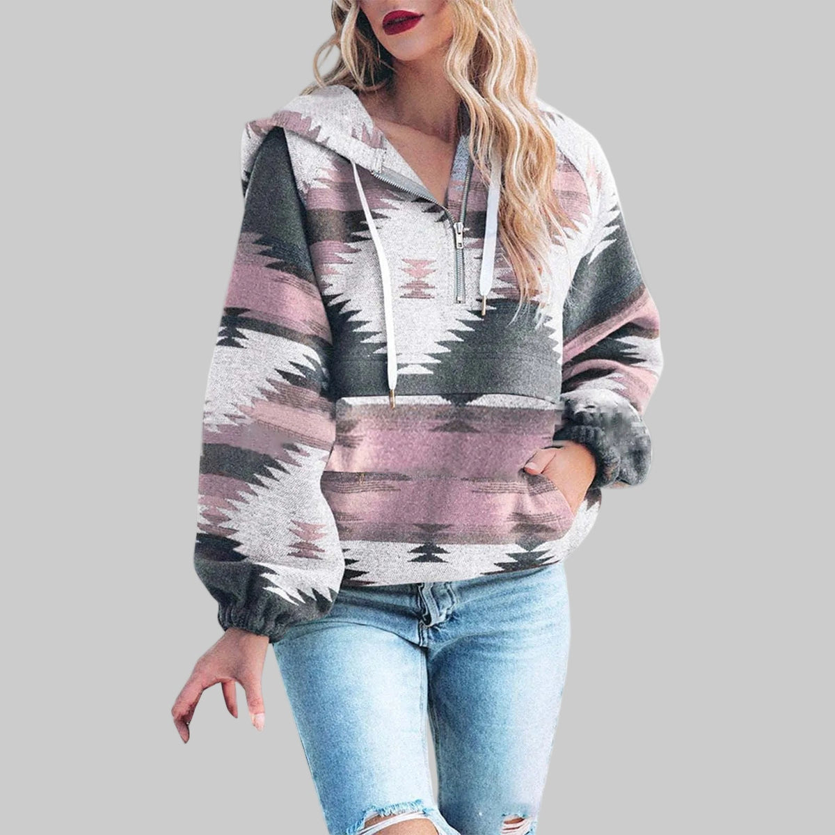 Comfy oversized zip-up everyday hoodie for women | Saku -2