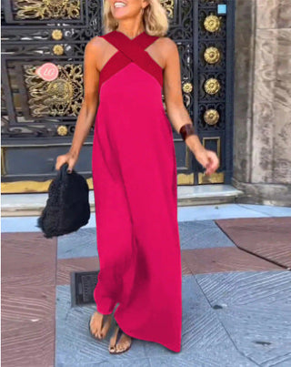 Elegant crossed-cut everyday dress for women | Delphine -6