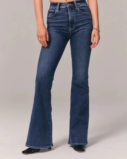Marlowe | Women's Whisker Wash High Waisted Flare Jean