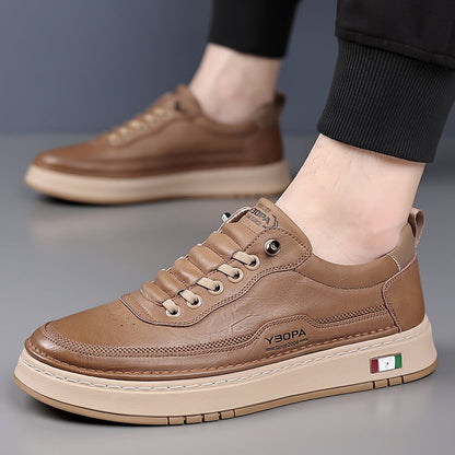 Italian-style genuine leather trainers for men | Lucetti -5