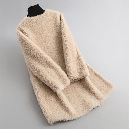 Cosy sherpa fleece hooded coat for women | Amalia -4