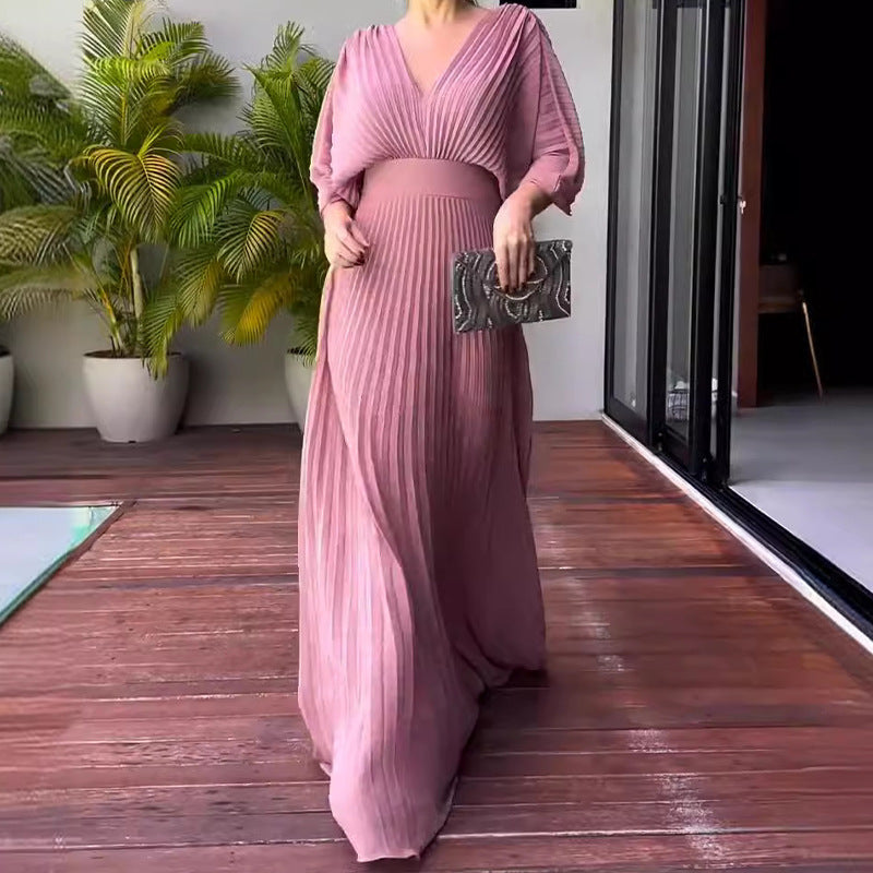 Floating ribbed maxi dress for women | Ria -9