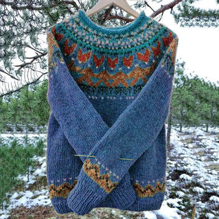 Vintage Icelandic-inspired knit everyday jumper for women | Elvira -6