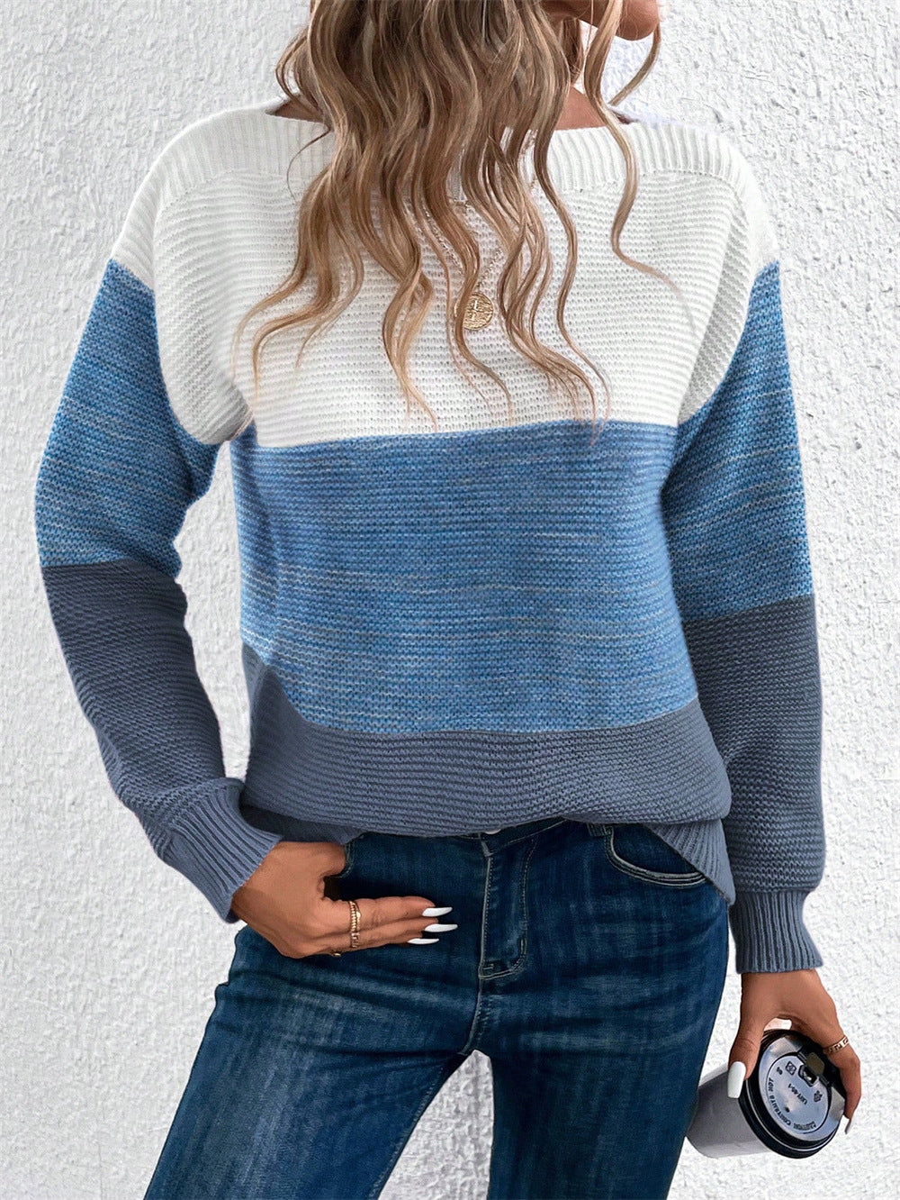 Colourblock knit everyday sweater for women | Hailey -2