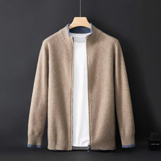 Pure cashmere zip everyday jacket for men | Riku -2