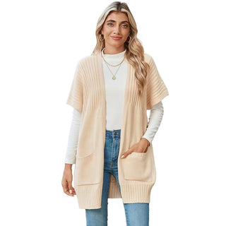Lightweight open-front knit everyday cardigan for women | Cassava -3