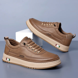 Italian-style genuine leather trainers for men | Lucetti -2