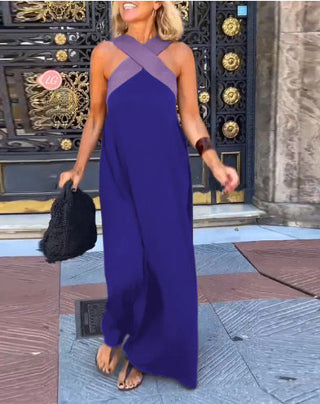Elegant crossed-cut everyday dress for women | Delphine -5