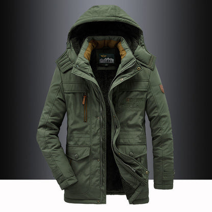Fleece-lined hooded thigh-length winter parka for men | Hudson -3