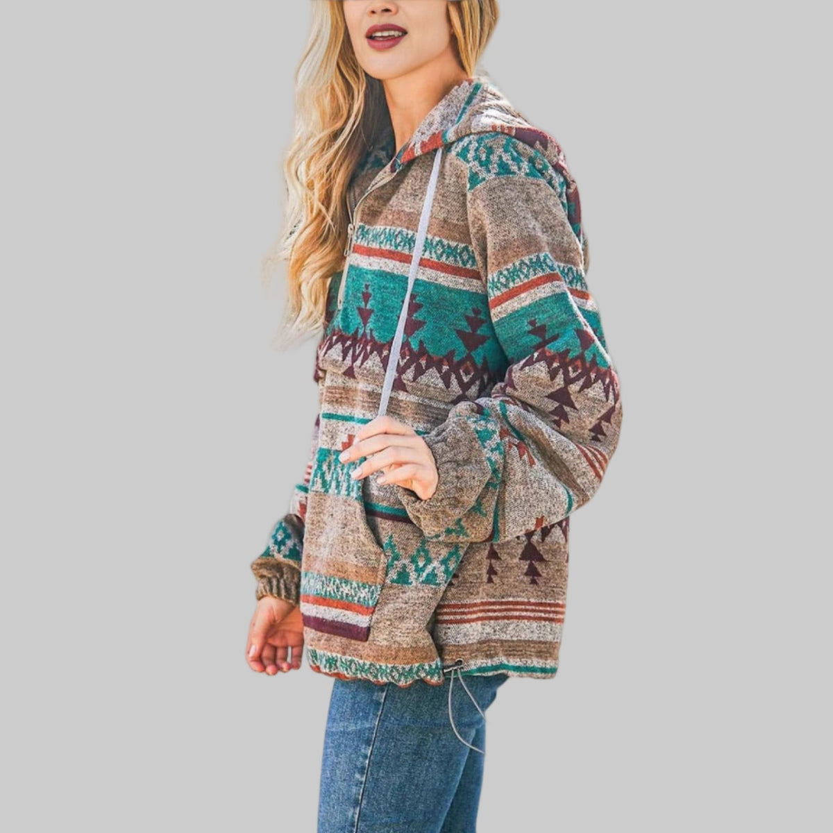 Comfy oversized zip-up everyday hoodie for women | Saku -4