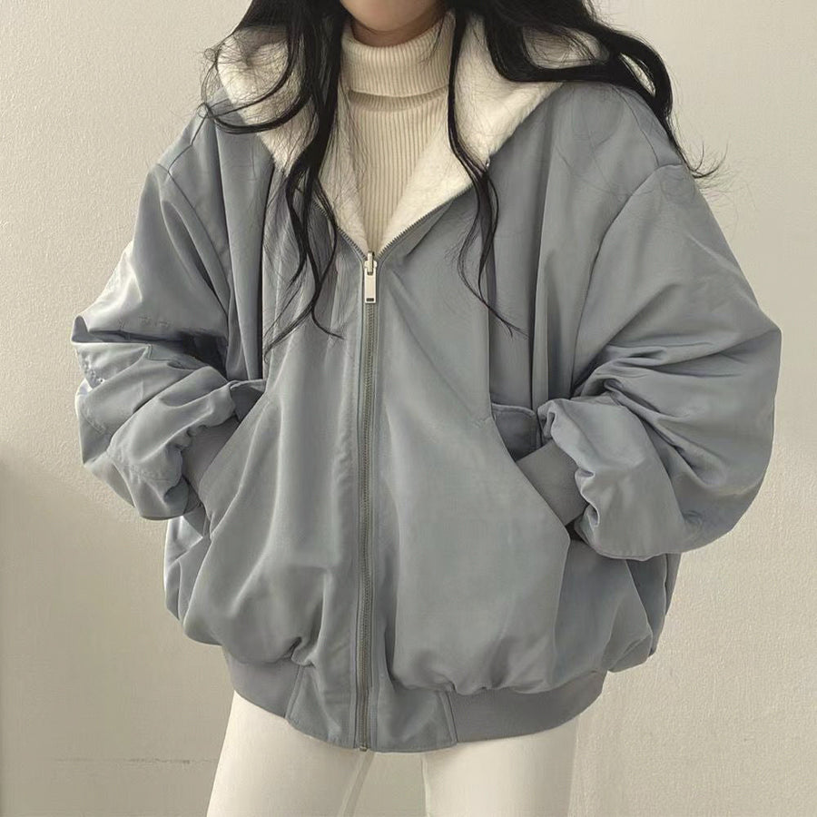 Reversible hooded winter coat for women | Lira -1