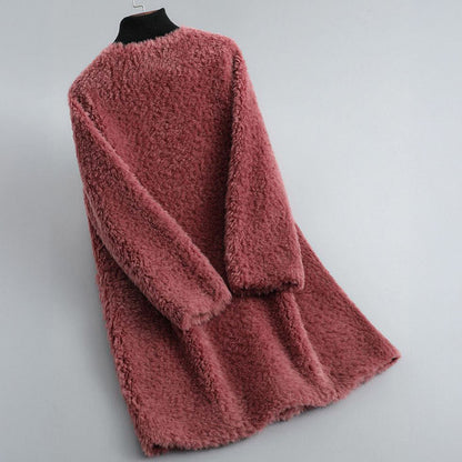 Cosy sherpa fleece hooded coat for women | Amalia -6