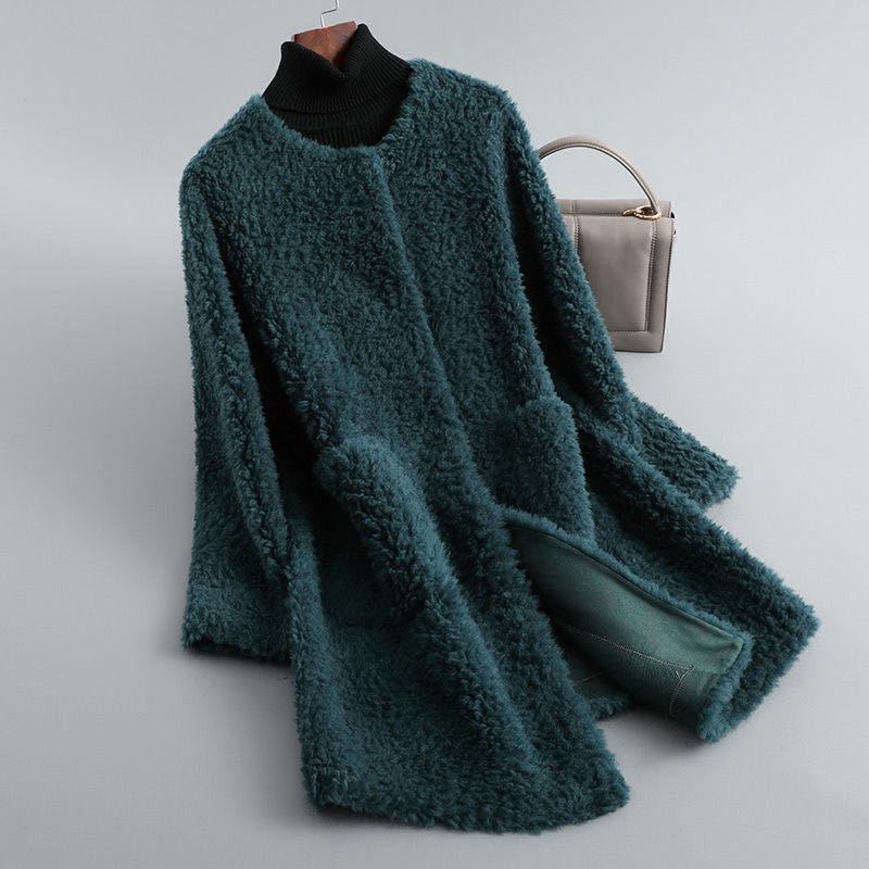 Cosy sherpa fleece hooded coat for women | Amalia -8
