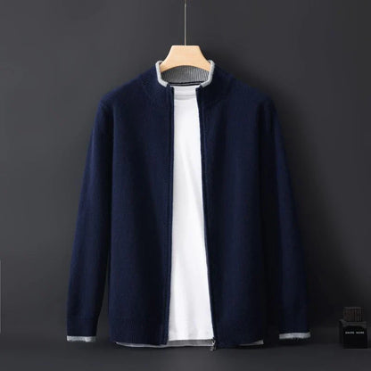 Pure cashmere zip everyday jacket for men | Riku -7