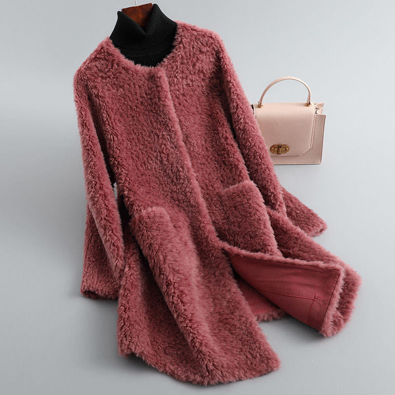 Cosy sherpa fleece hooded coat for women | Amalia -5