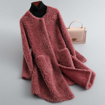 Cosy sherpa fleece hooded coat for women | Amalia -5