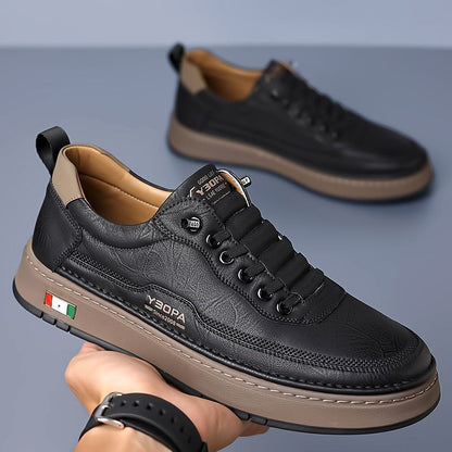 Italian-style genuine leather trainers for men | Lucetti -21