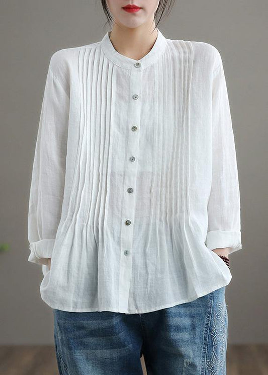 Organic White Linen Shirt Tunic for Women | Celestine