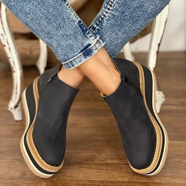 Platform wedge everyday ankle boots for women | Sienna -2