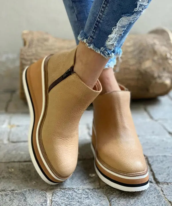 Platform wedge everyday ankle boots for women | Sienna -3