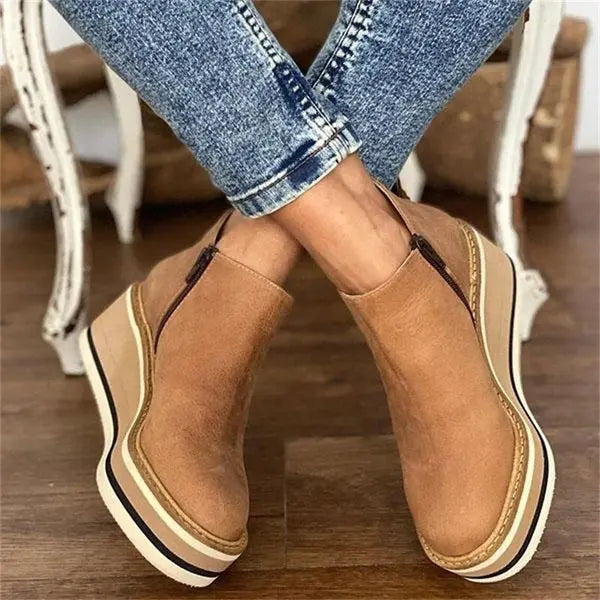 Platform wedge everyday ankle boots for women | Sienna -1