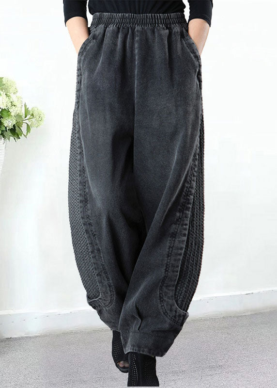 Patchwork harem denim everyday trousers for women | Harempatch -2