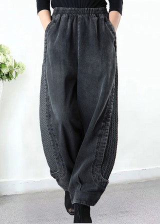 Patchwork harem denim everyday trousers for women | Harempatch -2