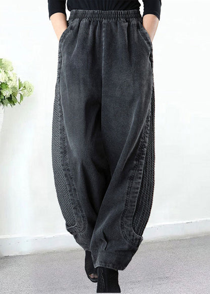 Patchwork harem denim everyday trousers for women | Harempatch -2
