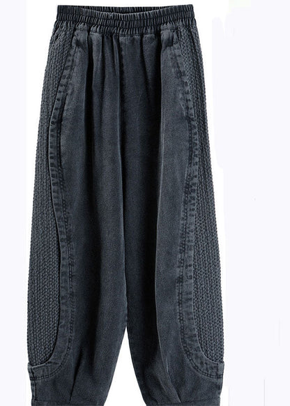 Patchwork harem denim everyday trousers for women | Harempatch -5