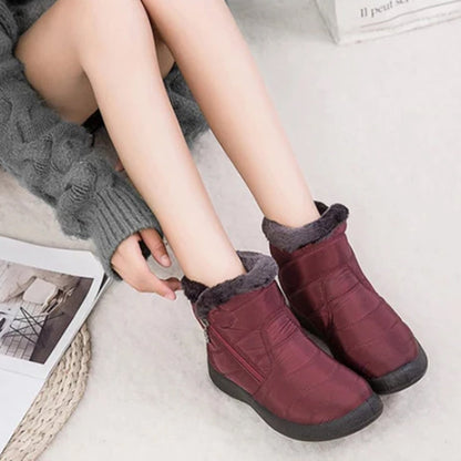 Elowen | Women's Faux Fur Lined Snow Boots with Side Zip